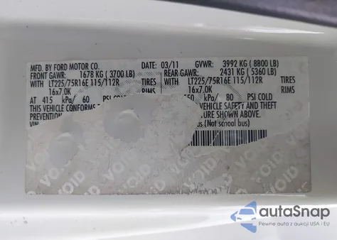 2011 Ford E-350 Super Duty Xlt from USA, damaged, VIN 1FBNE3BLXBDA85140